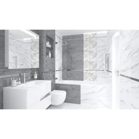 Плитка Aria Fumo Декор серый 20х50