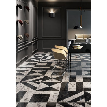 Керамогранит SG565422R Бьянко Неро белый чёрный лаппатированный обрезной 60x119,5x0,9