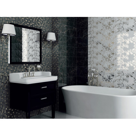 Плитка MM12111 Астория черный мозаичный 25x75