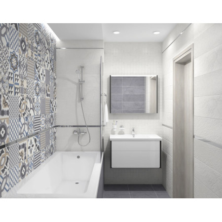 Плитка Декор Rock белый 20х60