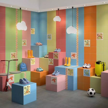 Плитка OP/A229/5009 Декор Динозаврики 4 матовый 20x20