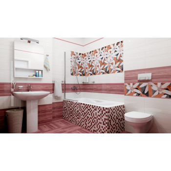 Плитка Декор Апрель бордовый-3 25х50
