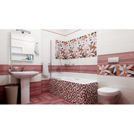 Плитка Декор Апрель бордовый-3 25х50