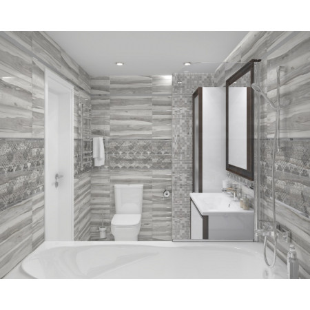 Плитка Декор Grace Fancy серый 20х60