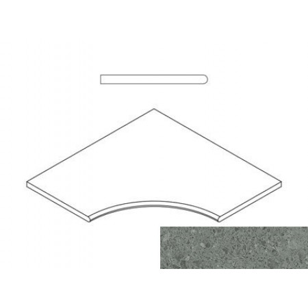 Керамогранит 620090000584 Бортик Дженезис Грэй угл.закругленный 30 Х2 60х60