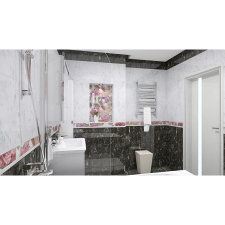 Плитка Monocolor Бордюр стекло Silver 2х25