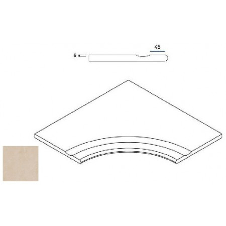 Керамогранит 620090000394 MAGNESIO BORDO SVASATO ANGOLARE ROUND 30 60x60