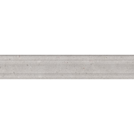 Плитка BLF010R Бордюр Риккарди серый светлый матовый структура обрезной 40x7,3