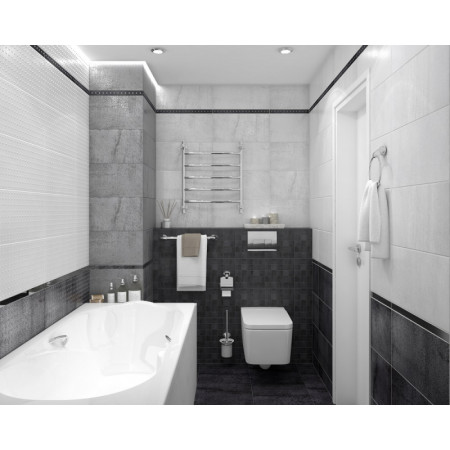 Плитка Декор Metallica Pixel чёрный 25х50