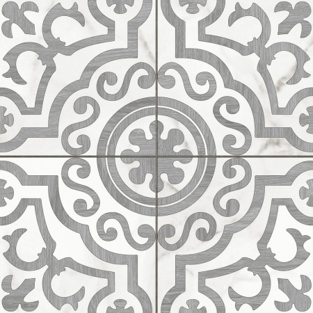 Керамогранит A16010 Siena узоры белый рельеф 42x42