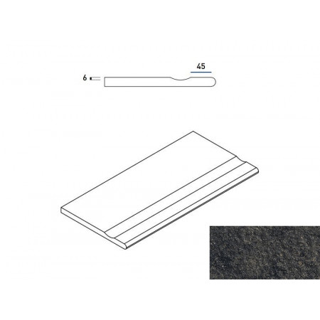 Керамогранит 620090000664 Бортик Рум Блэк с выемкой закругленный Х2 30х60
