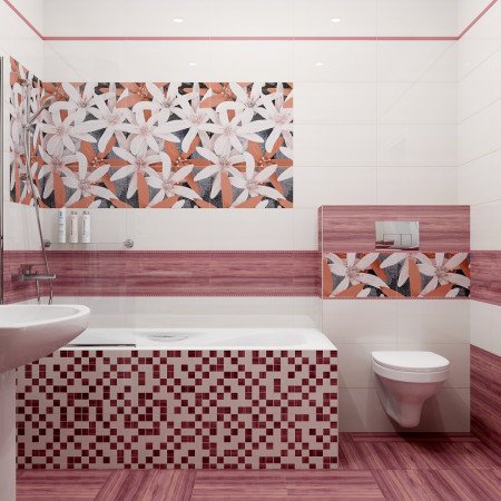 Плитка Декор Апрель черный-2 25х50