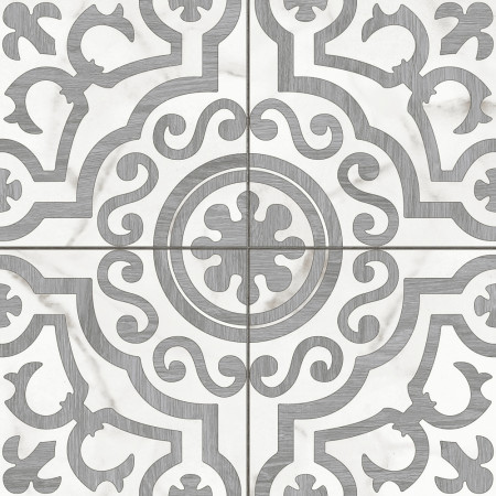 Керамогранит A16010 Siena узоры белый рельеф 42x42