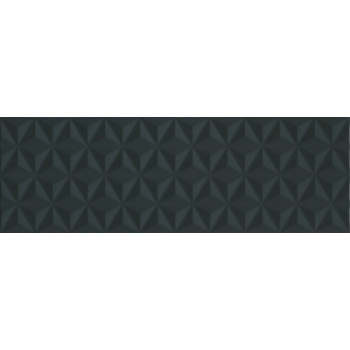 Плитка 12121R Диагональ черный структура обрезной 25x75