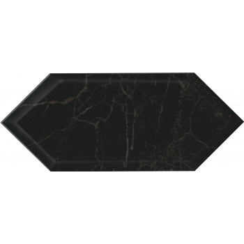 Плитка 35010 Келуш грань черный глянцевый 14х34