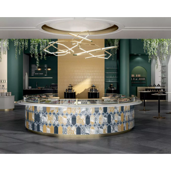 Плитка 35019 Алмаш грань желтый глянцевый 14х34