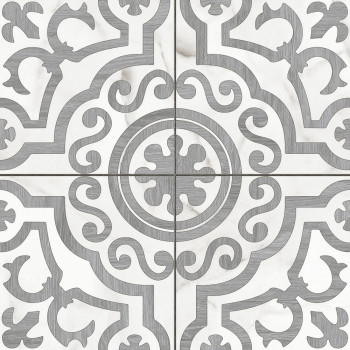 Керамогранит A16010 Siena узоры белый рельеф 42x42