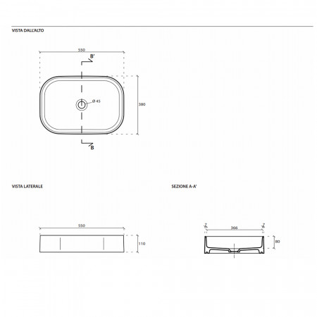 Раковина GALASSIA SMARTB 7402MT