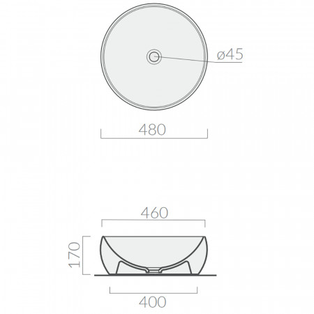 Раковина накладная GALASSIA DREAM 7333NEMT