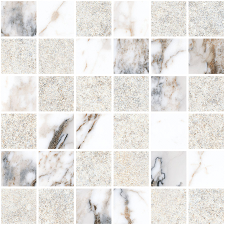 Мозаика K9498838R001VTE0 Marble-Stone Мозаика Белый Матовый-Лаппато Ректификат 30x30