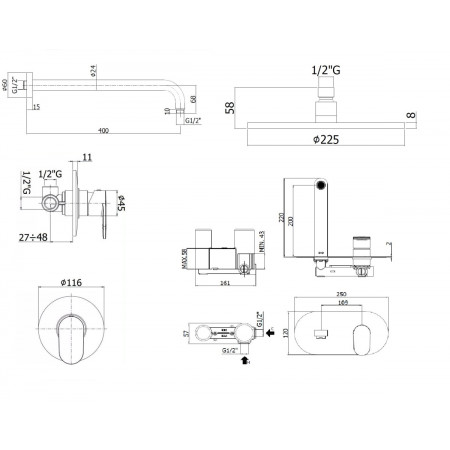 Комплект для душа Paffoni Candy KITCA010CR105