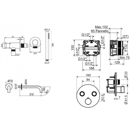 Комплект для ванны Plumberia Selection PS BOX KITPSB02CR60