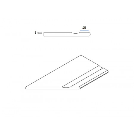 Керамогранит 620090000698 Бортик Скайфолл Гриджио Альпино с выемкой закругленный левый 30х60