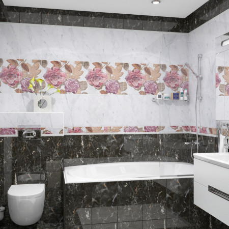 Плитка Бордюр Argos flowers 7,5х25