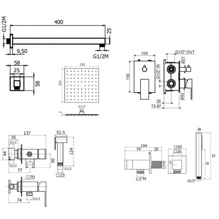Комплект для душа Plumberia Selection TAG KITZTG18CR