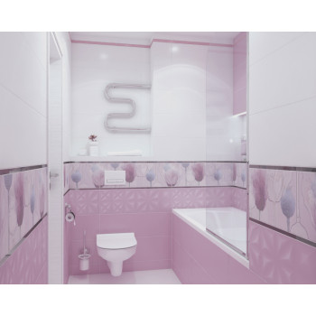 Плитка LLU072D Lila рельеф розовый 25x75