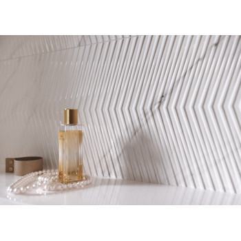 Плитка O-CCH-WTA052 Carrara Chic рельеф белый 29х89