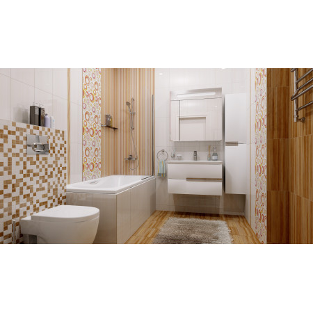 Плитка Декор Энигма золото бежевый полоски 25х50