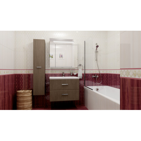 Плитка Декор Бухара люстр серый 25х50