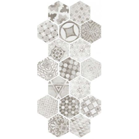 Керамогранит 22099 Hexatile Cement Garden Grey 17,5x20 (17 видов паттерна)