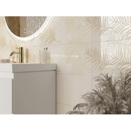 Плитка A15922 вставка Chance листья светло-бежевый 25x75