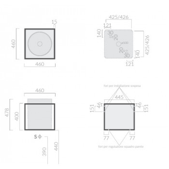 Подвесная консоль для раковины Galassia CORE 46 2081NE