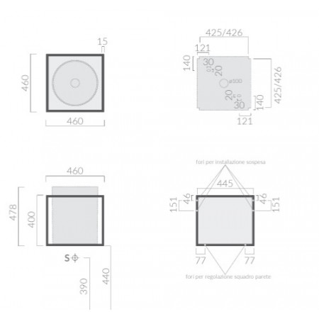 Подвесная консоль для раковины Galassia CORE 46 2081NE