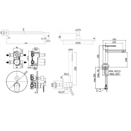Комплект для душа Paffoni Candy KITCA018RCR071