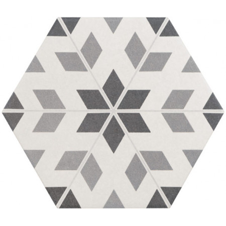 Керамогранит 21357 Hexatile Harmony B&W 17,5x20