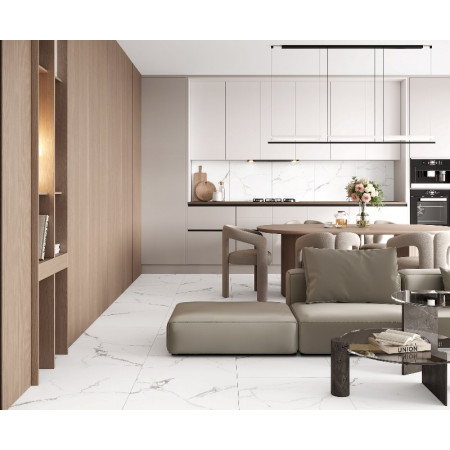 Керамогранит Pristine White белый полированный 60x60