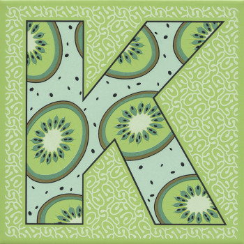 Плитка HGD/A548/5111 Декор Сад-огород Киви матовый 20х20 20x20