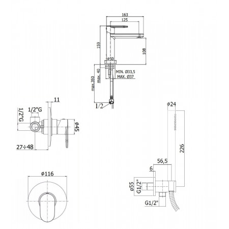 Комплект для душа Paffoni Candy KITCA010HCR071