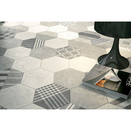 Керамогранит 22092 Hexatile Cement White 17,5x20