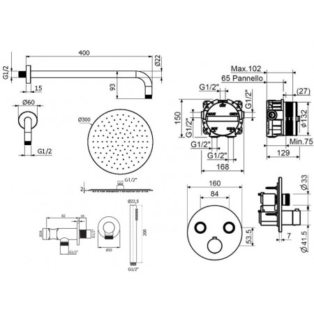 Комплект для душа Plumberia Selection PS BOX KITPSB02CRKING