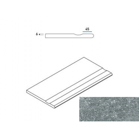 Керамогранит 620090000605 Бортик Дженезис Силвер с выемкой закругленный Х2 30х60
