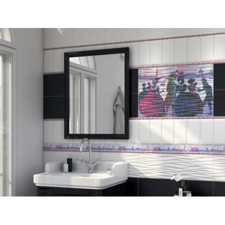 Плитка 19028 Карнавал в Венеции белый грань 20х9,9