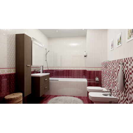 Плитка Декор Бухара платина синий 25х50