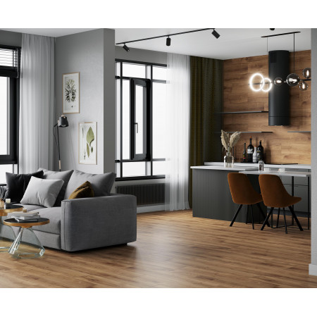 Керамогранит Latina Brown коричневый структурный 20x120