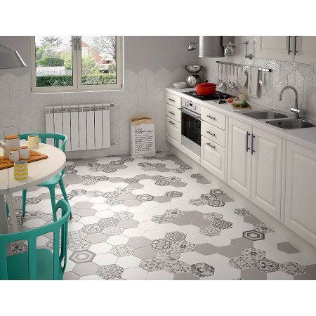Керамогранит 21357 Hexatile Harmony B&W 17,5x20