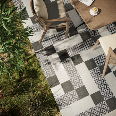 Керамогранит VT/A294/SG1544N Декор Фреджио 1 черно-белый 20x20x8